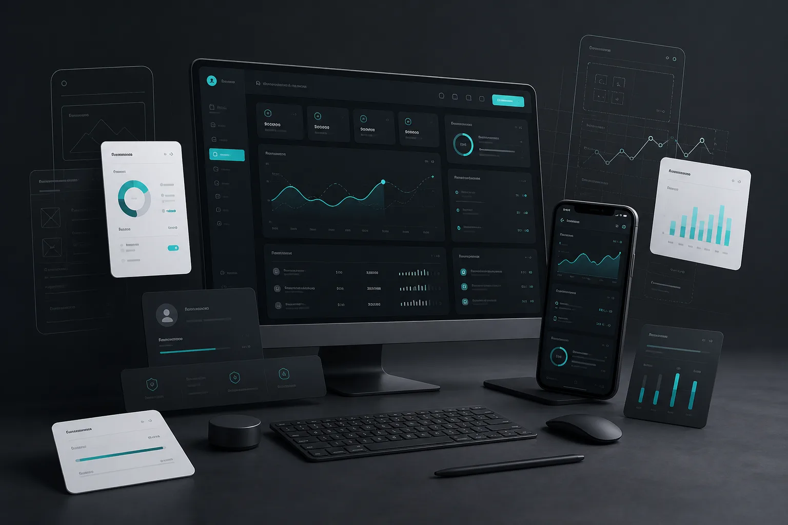 Premium UI UX product design interface composition